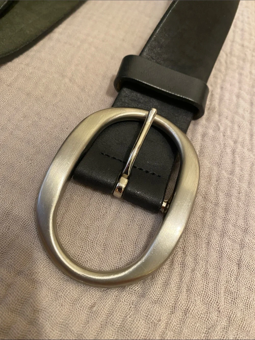 Zegna Sport black leather belt . Made in Italy .